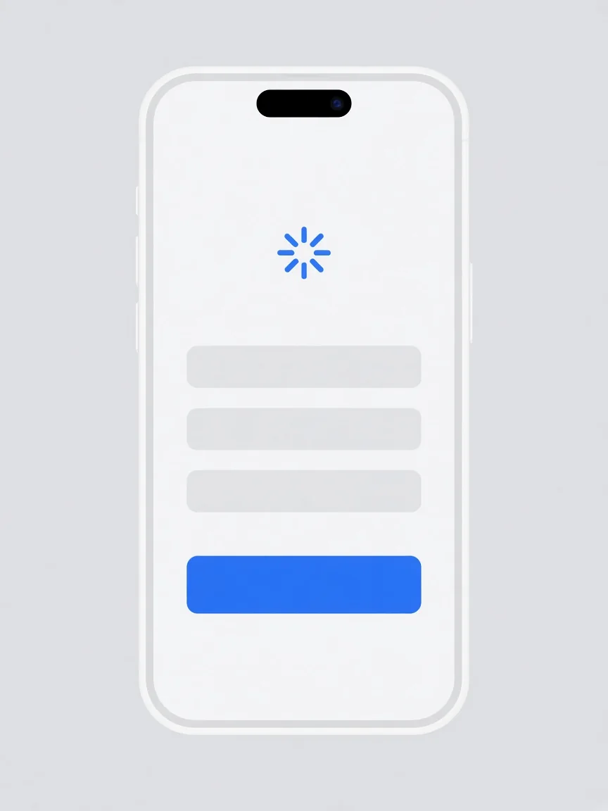 Abstract phone layout for a retail account form